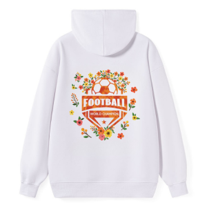 Football Floral Emblem Back Hoodie