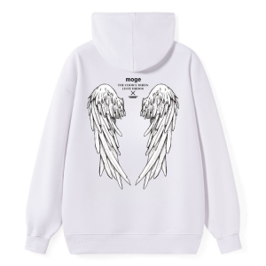 Angel Wings Sketch Print Back Hoodie