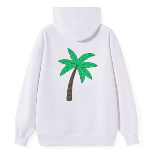 Palm Tree Embroidered Back Hoodie