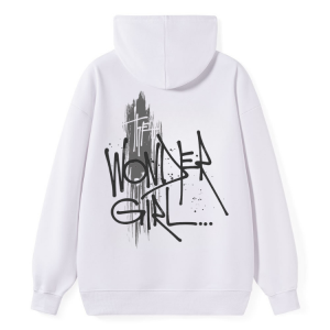 "The Wonder Girl" Handwritten Text Back Hoodie