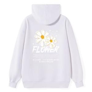 Daisy Flower "Flower" Text Back Hoodie