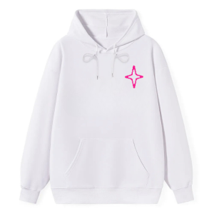 Pink Star Minimalist Front Hoodie