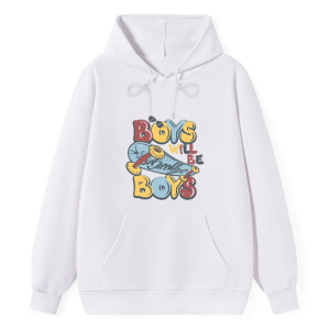 "Boys Will Be Boys" Retro Cartoon Front Hoodie