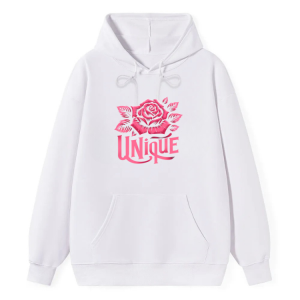 Pink Rose "Unique" Print Hoodie