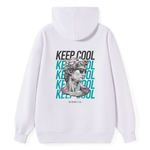 "Keep Cool" Statue Print Back Hoodie